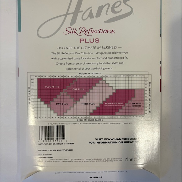 Hanes Silk Reflections Silky Sheer nylons pantyhose 4 packs size 3 plus NWT - Picture 3 of 5